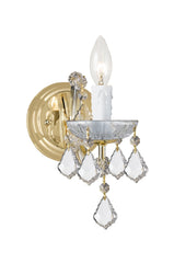 1 Light Gold Crystal Sconce Draped In Clear Hand Cut Crystal - C193-4471-GD-CL-MWP