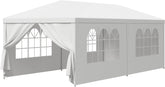 10' x 20' Outdoor White Waterproof Gazebo Canopy Tent with Removable Sidewalls Windows Heavy Duty Tent for Party