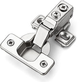 10 Pack 5 Pairs Short Arm Kitchen Cabinet Hinges for 1/2 Inch Overlay Cabinet, Brushed Nickel 105 Degree Opening Angle
