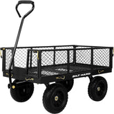 10" Flat Free Tires Heavy Duty Garden Cart with 180° Rotating Handle and Removable Sides, 4 Cu.Ft 400 lbs Capacity