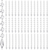 100 Pcs Acrylic Hanging Crystals for Centerpieces Chandelier Clear Crystal Garland Strands Ornament Acrylic Clear
