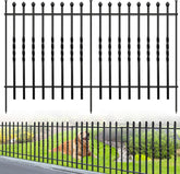10 Panels Decorative Garden Fence, 32in(H)×24Ft(L) Heavy Duty Twist Outdoor Dog Fence Rustproof Metal Square Tube No