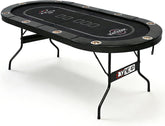 10 Player Poker Table Foldable, 84" Folding Blackjack Texas Holdem Table, Portable Casino Leisure Card Board Game