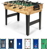 10-in-1 Combination Multi Game Table Set, Adult Size Combo Game Table W/Foosball, Table Tennis, Pool, Air Hockey