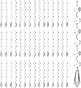 100 Pcs Acrylic Hanging Crystals for Centerpieces Chandelier Clear Crystal Garland Strands Ornament Acrylic Clear