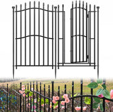 10 Panels No Dig Decorative Garden Fence with Gate - 40in H x 22.5ft L, Duty Square-Tall Heavy Duty Square Tube