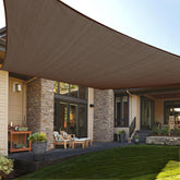 10' x 13' Rectangle Sun Shade Sail for Outdoor Patio, Brown | HDPE Fabric, 95% UV Block, Breathable Sunshade, Canopy