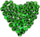 100 Pcs 14mm Green Octagon Crystal Beads Suncatcher Chandelier DIY