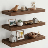 10" Deep Floating Shelves with Invisible Brackets, 24" Wall Shelves Bedroom Living Room, Modern Rustic Shelves Decor