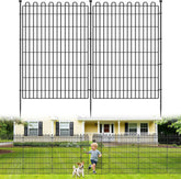 10 Panels No Dig Decorative Garden Fence with Gate for Yard, 48 in(H) X 26.25 ft(L) Animal Barrier Fencing for