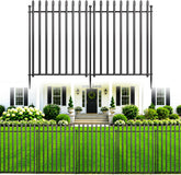 10 Panels No Dig Decorative Garden Fence, 32in(H)×22ft(L) Heavy-Duty Rustproof Metal Panels, Outdoor Dog Barrier for