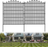 10 Panels No Dig Decorative Garden Fence, 33in H x 23.6ft L Animal Barrier Fencing, Rustproof Dog Fence Outdoor for