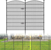 10 Panels No Dig Decorative Garden Fence with Gate - 48 in (H) x 22.6 ft (L), Dog Fence Outdoor for Yard, Rustproof