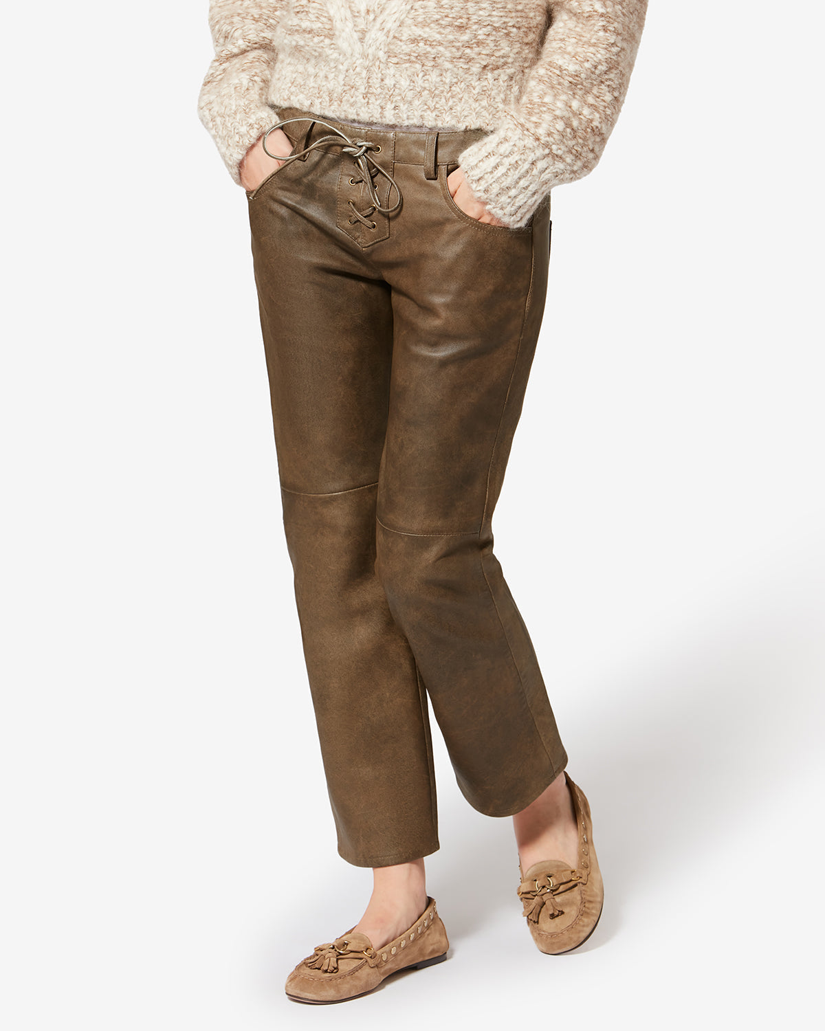 PANTALON VANEL EN CUIR D'AGNEAU
