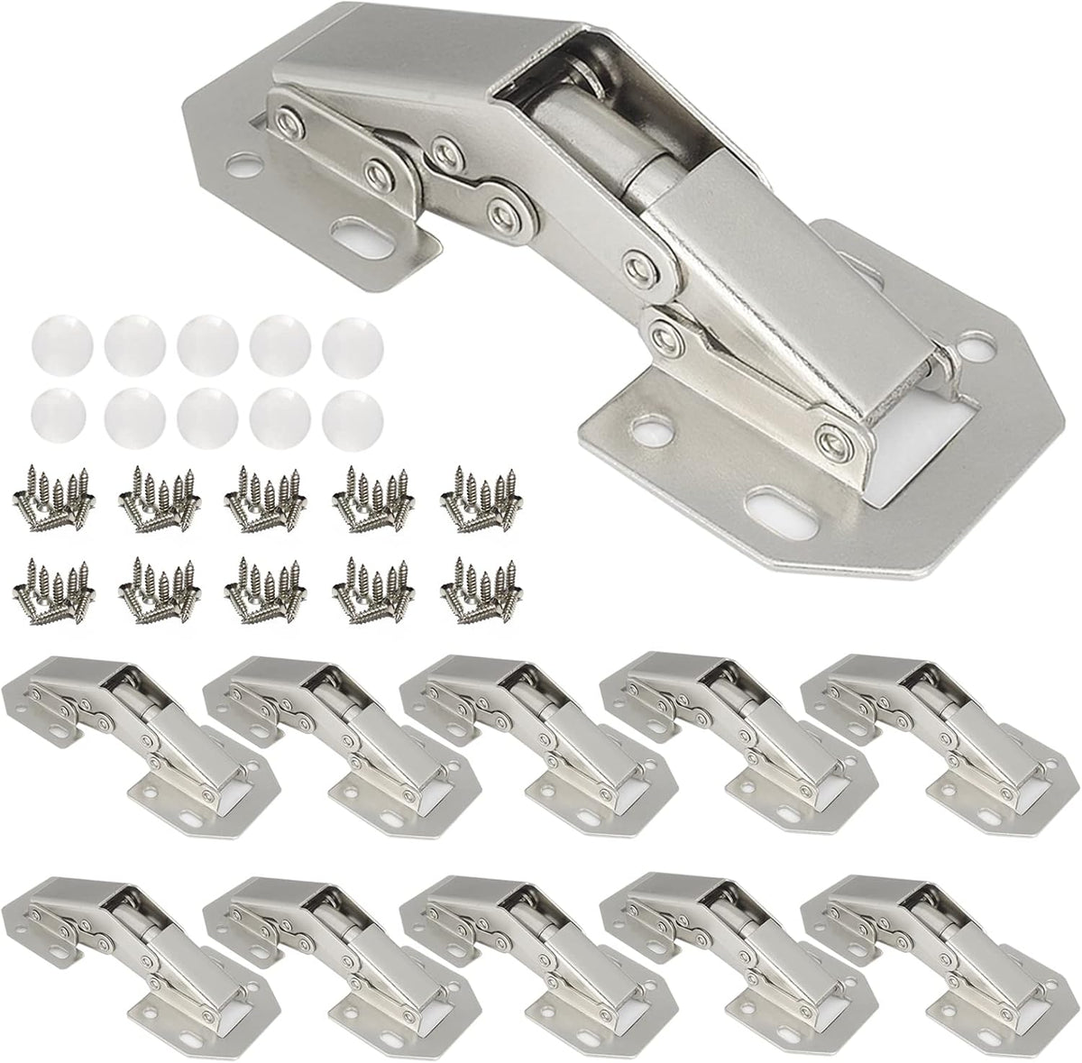 10-Pack Hidden Hinges Doors Frameless Cabinet Hinges Concealed Surface Mount Cabinet Hinges
