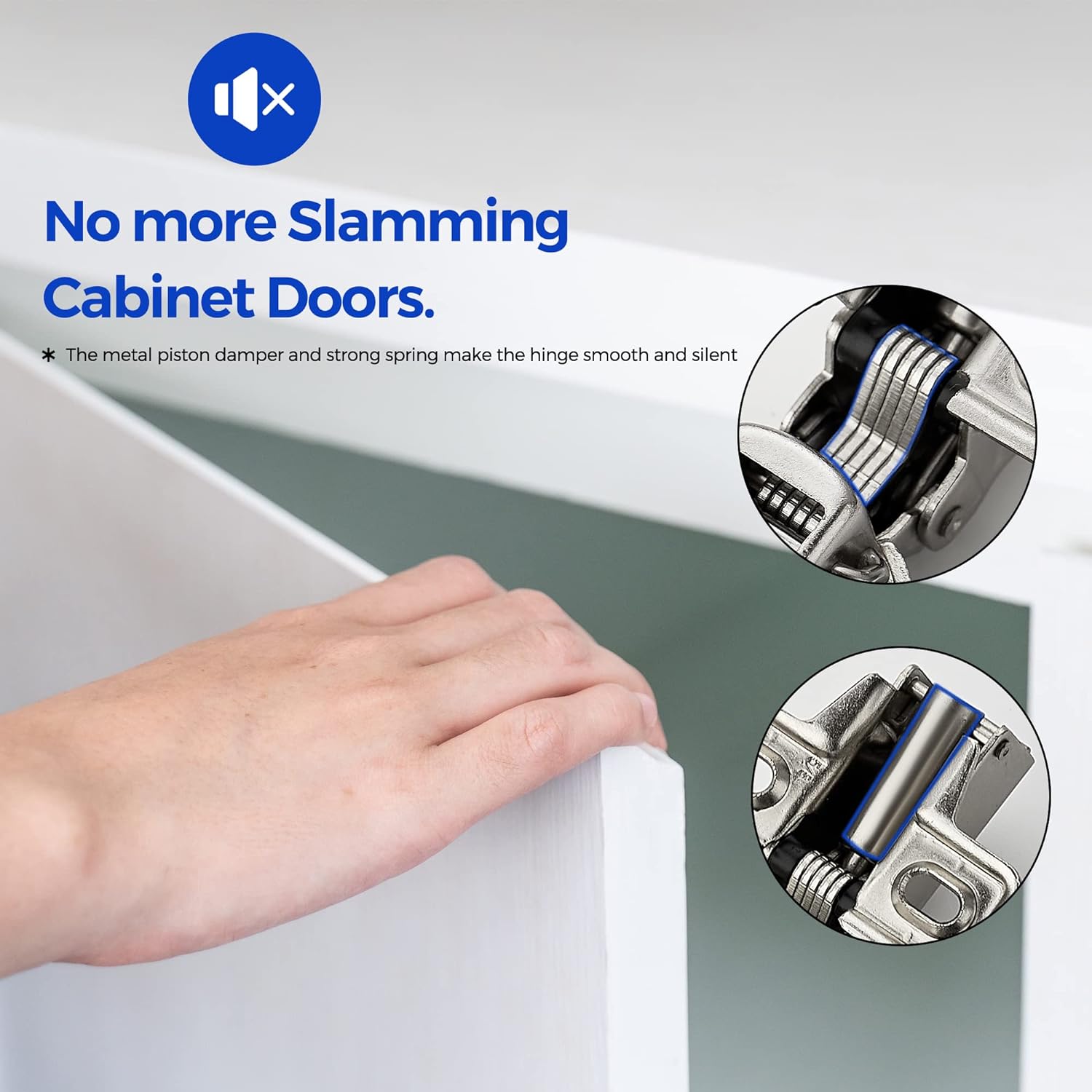 10 Pack 5 Pairs Short Arm Kitchen Cabinet Hinges for 1/2 Inch Overlay Cabinet, Brushed Nickel 105 Degree Opening Angle